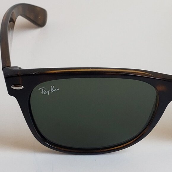 Ray-Ban RB2132 "New Wayfarer" Sunglasses Tortoise/Green - Picture 3 of 6